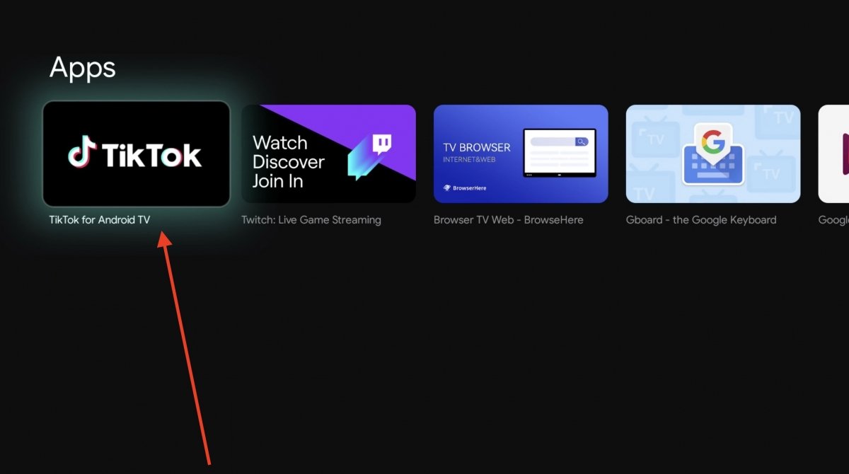 Saisir l'onglet d'une application Android TV dans la boutique