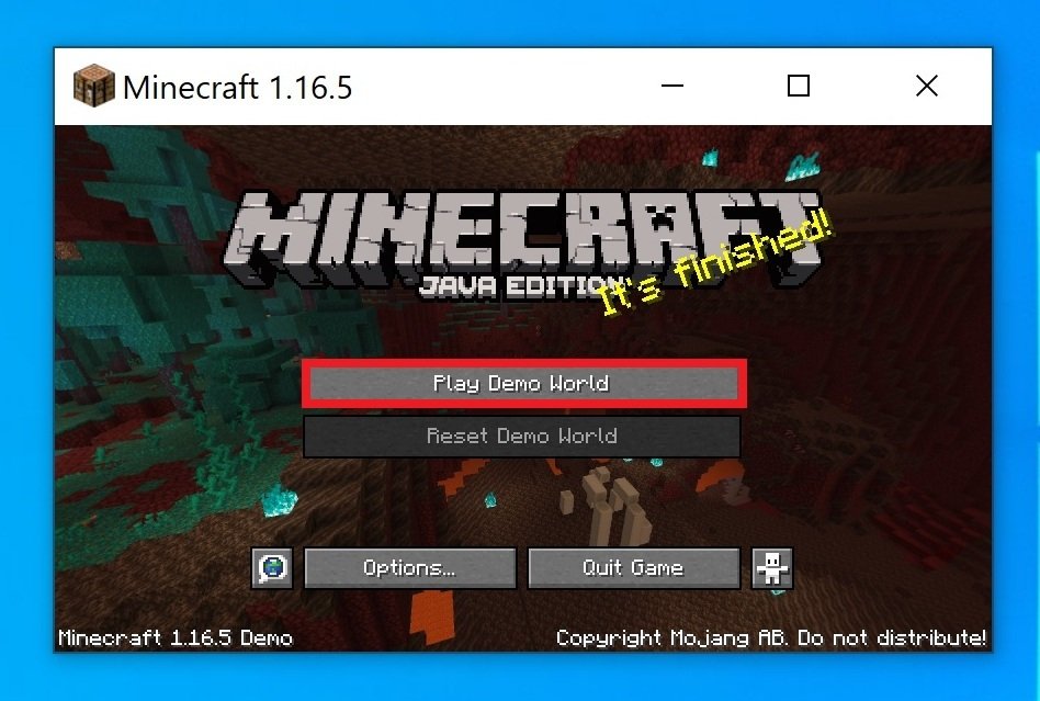 Minecraft: Java Edition Demo Mode