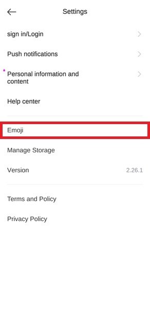 Access the Emoji section
