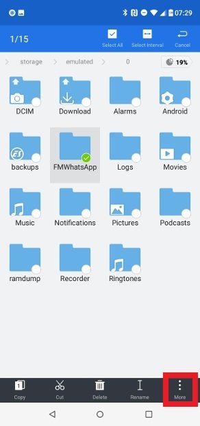 Zugriff auf die Ordneroptionen in ES File Explorer