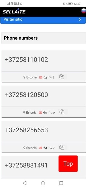 Войдите на сайт Sellaite и выберите один из виртуальных телефонных номеров