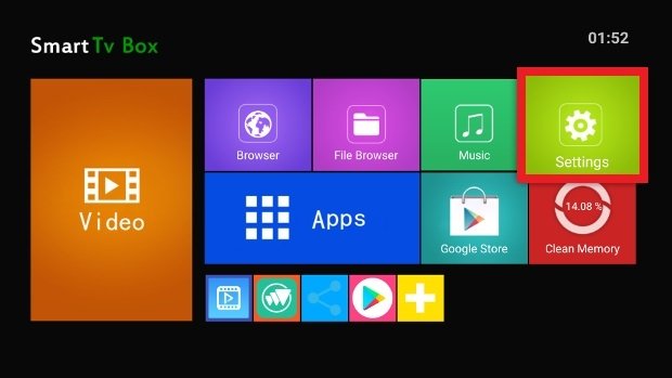 Доступ к настройкам Android TV