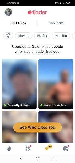 Tinderでのプロフィールにアクセス