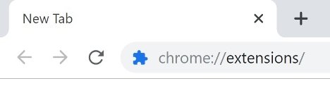 Доступ к разделу расширений через адресную строку Chrome