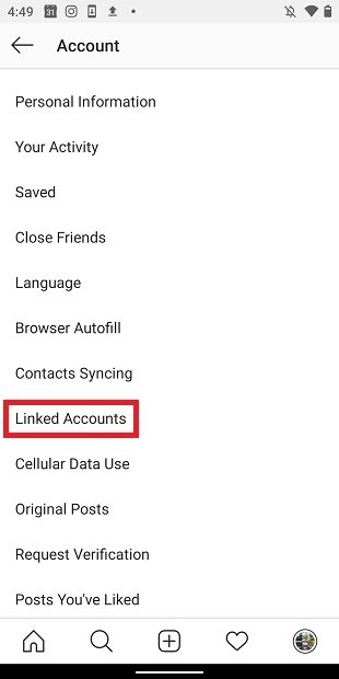 Accounts associated to Instagram