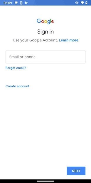 Add a new Google account