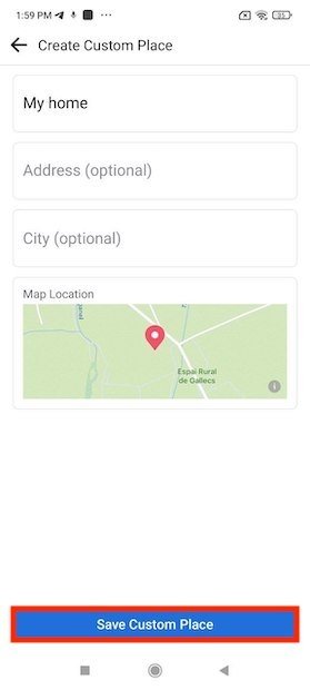 Adicionar nome e local no mapa