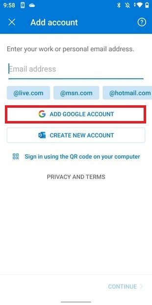 Add your Google account