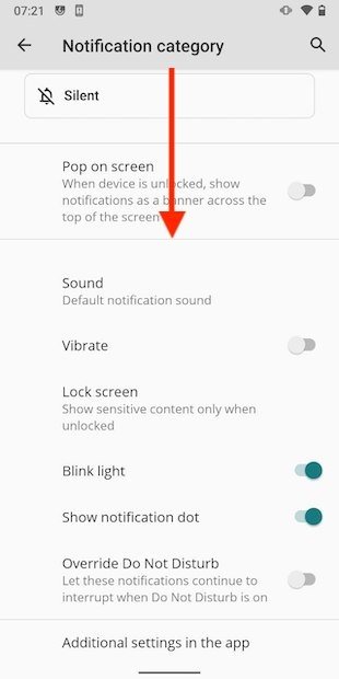 Advanced notification options