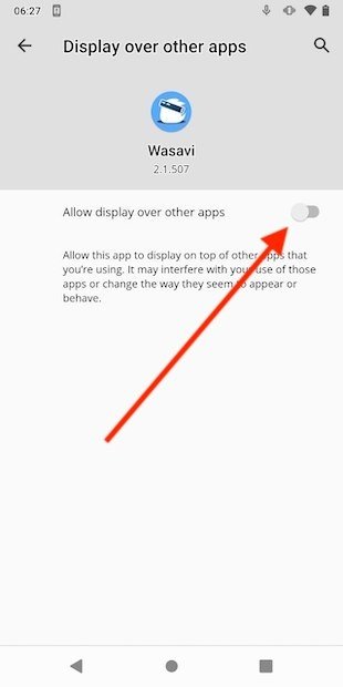 Allow it to display over other apps