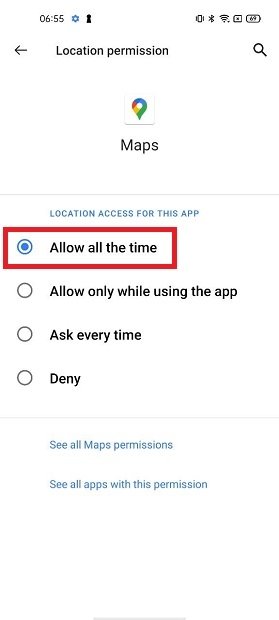 Allow location all the time