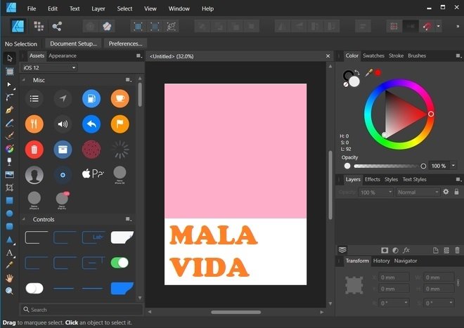 Un diseño en Affinity Designer