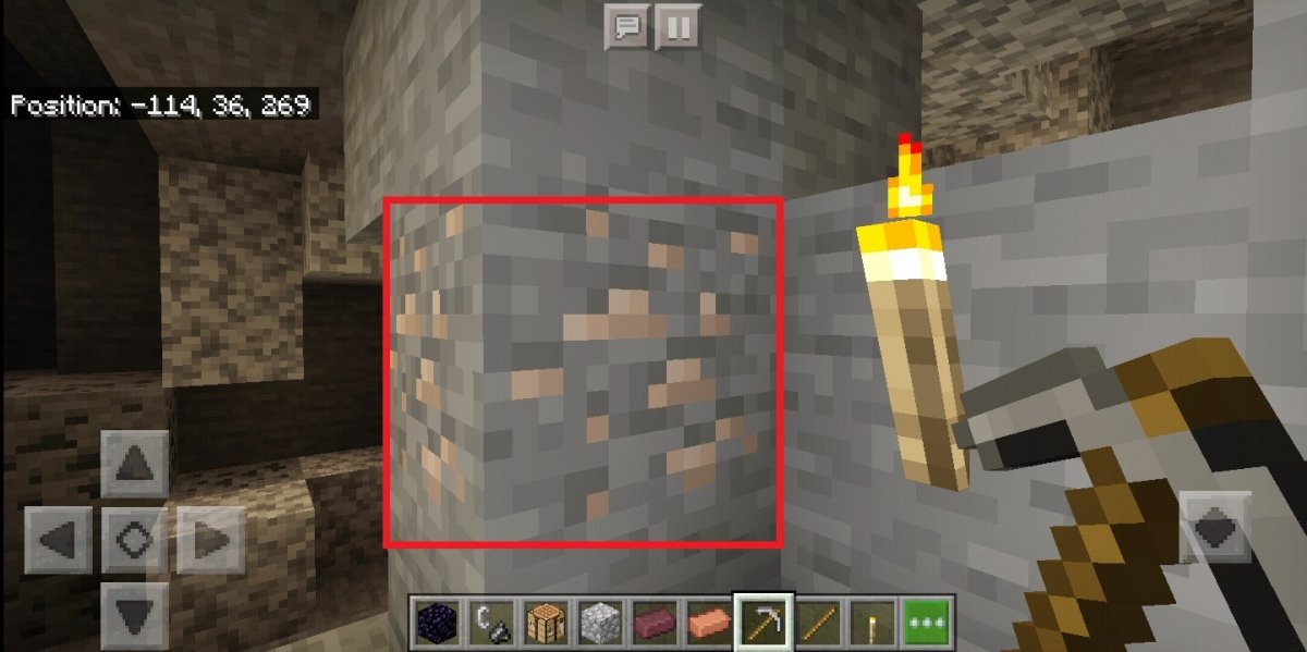 Una mena de hierro en Minecraft