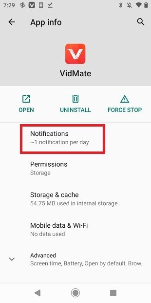 Ajustes de notificaciones en Android