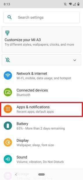 Configurações do Android