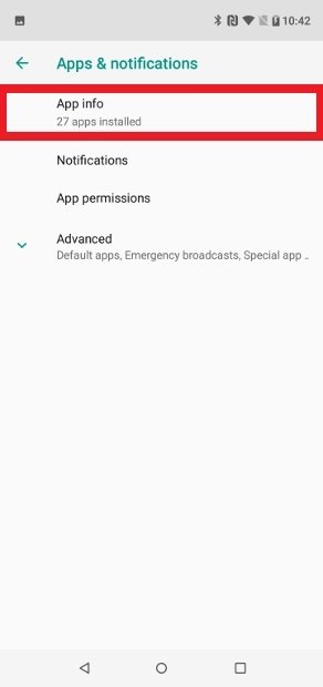 AndroidのApp infoのリスト