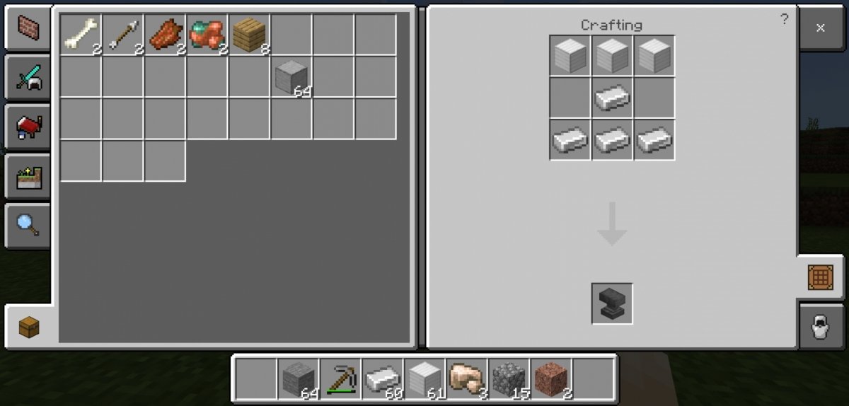 anvil recipe minecraft 1.7.10