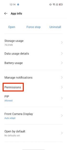 App permissions