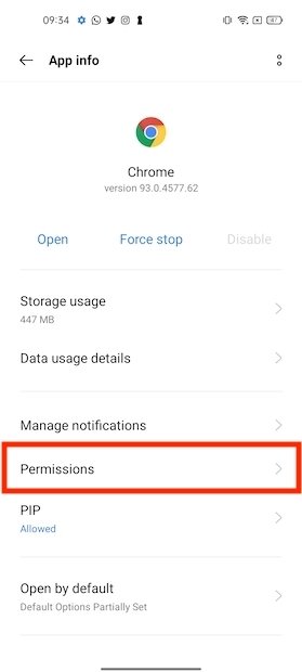 Application permissions