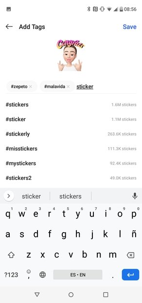 Assign tags to your new sticker