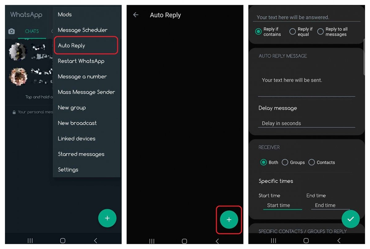 Auto replies offer more options that scheduled messages