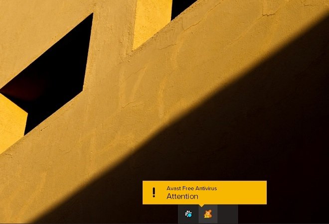 Notificação de status da Avast