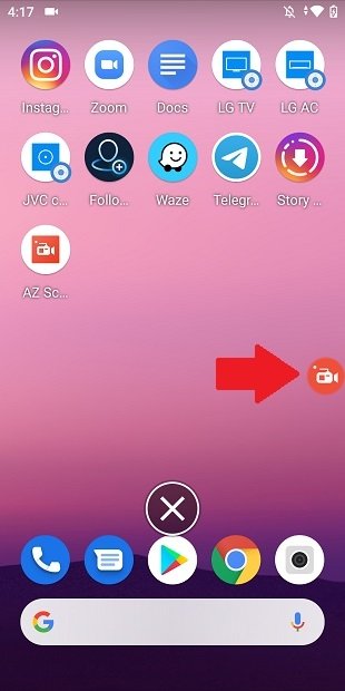 AZ Screen Recorder’s floating icon