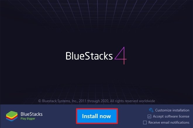 Instalador do BlueStacks