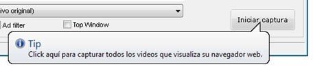 Botón para iniciar la captura