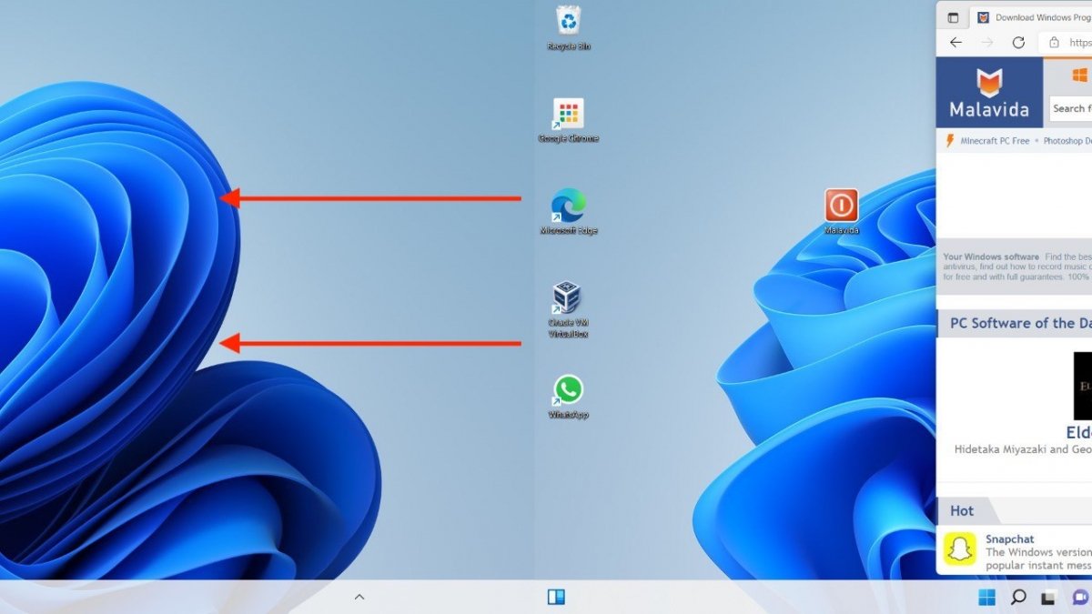 Browse between the different virtual desktops