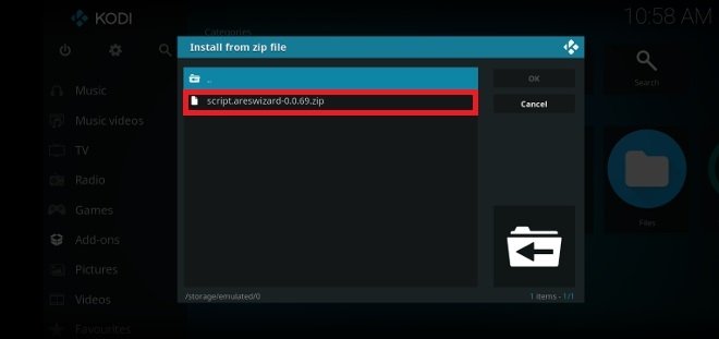 how to install ares wizard for kodi