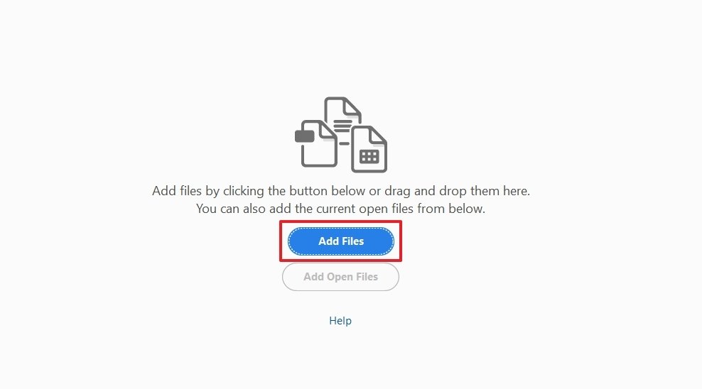 Button to add files to merge