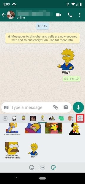 Botón para añadir más stickers