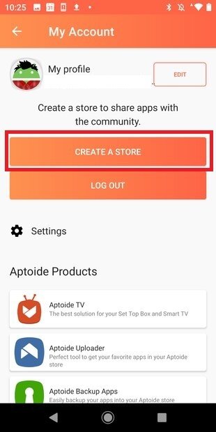 Button to create a new store