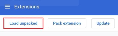 Botón para cargar extensiones en Chrome