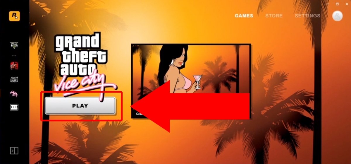 Pulsando en Play ya podemos jugar a GTA Vice City