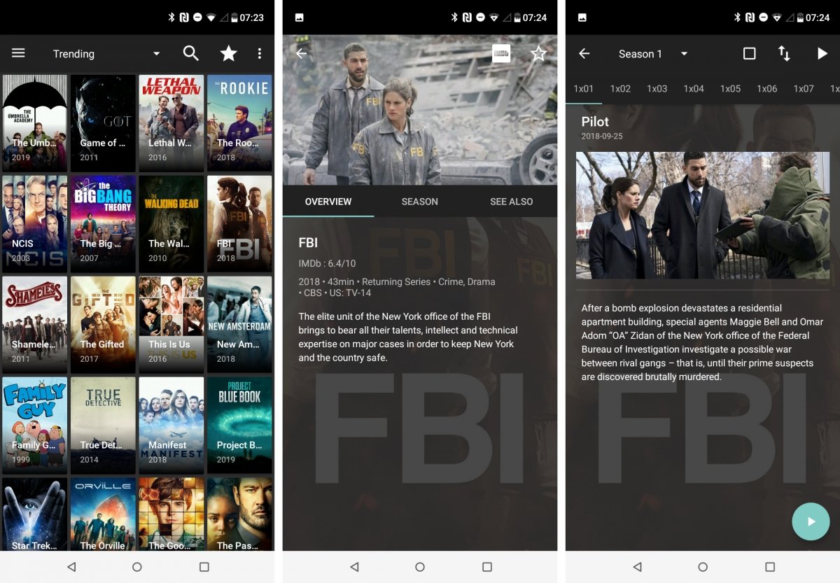 Capturas de la app CyberFlix para Android