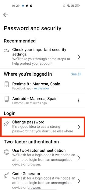 Change the account’s password