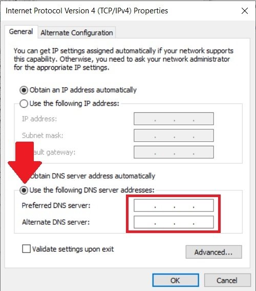 Cambiare i DNS dell'adattatore