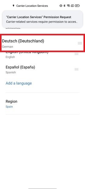 Change the language priority