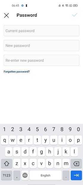Cambiare password