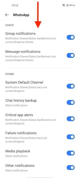 Vérifier toutes les notifications de l'application