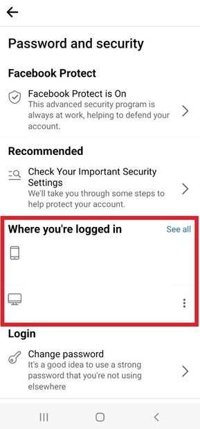 Verifique em quais dispositivos sua conta do Facebook está ativa no momento