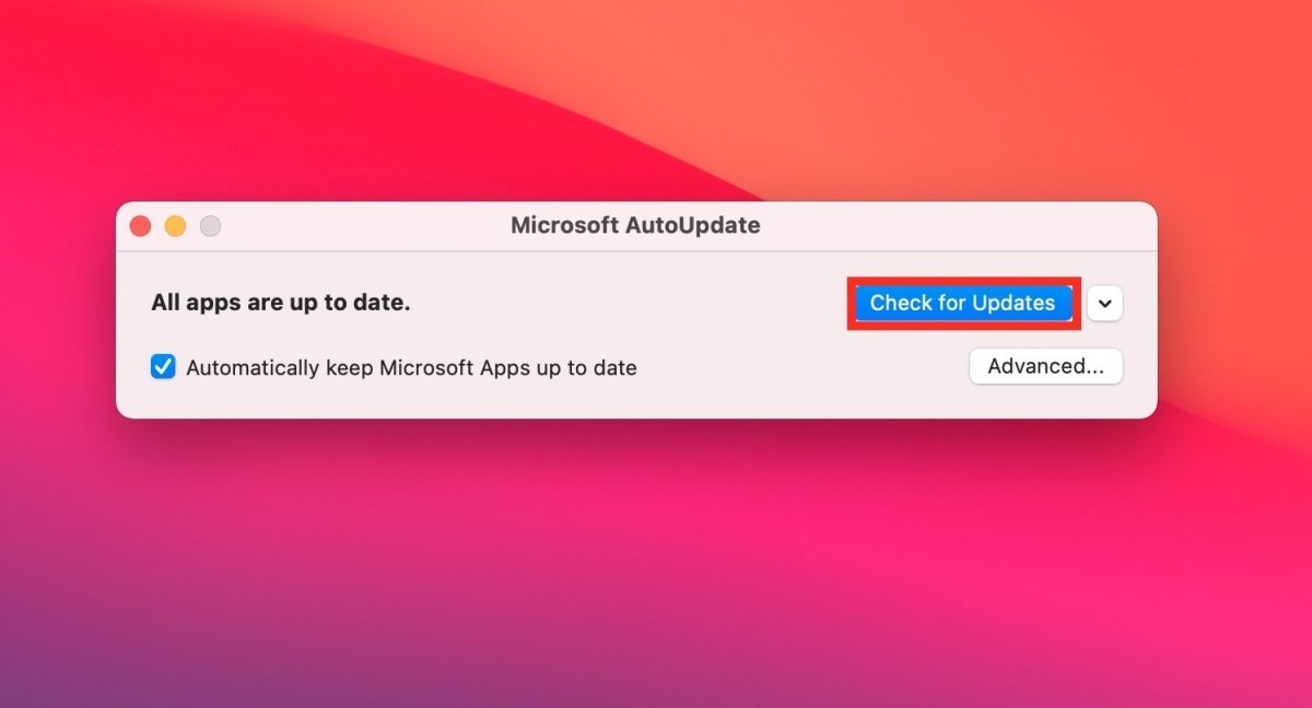 Vérification des mises à jour depuis Microsoft Update