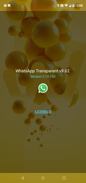 WhatsApp Transparentのインストール済みバージョン番号の確認