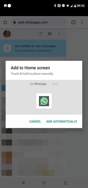 Elige cómo añadir el icono a tu pantalla de inicio