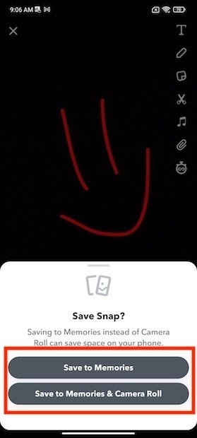 How to activate the front camera flash in Snapchat