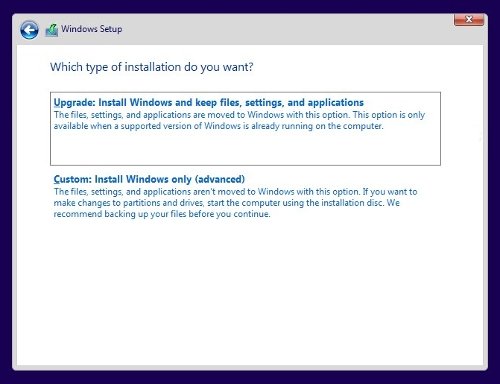 Choose the type of installation