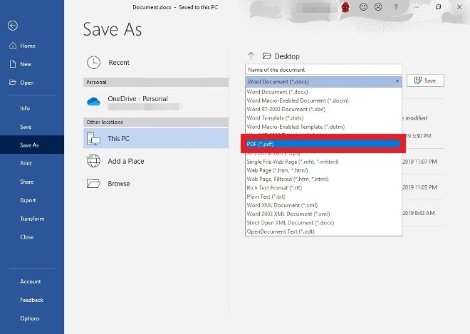 Choosing the document’s final format