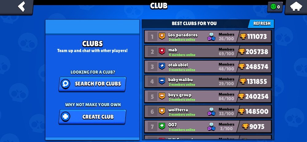 Clans screen